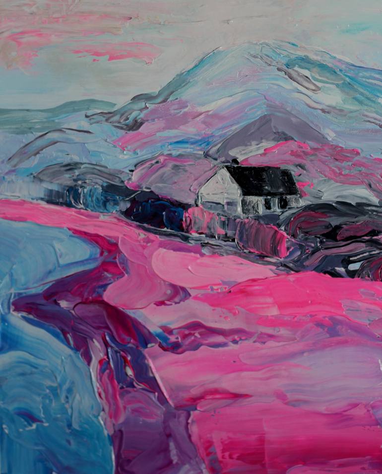 pink landscape Painting by lika kakhidze Saatchi Art