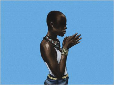 Original Expressionism Women Mixed Media by Donald Okudu