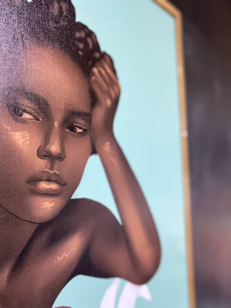 Original Portraiture Women Mixed Media by Donald Okudu