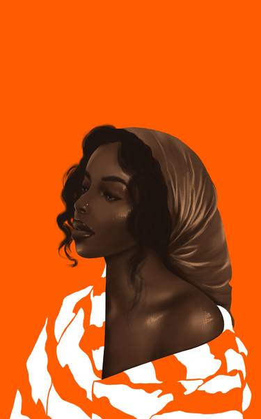 Original Portraiture Women Mixed Media by Donald Okudu