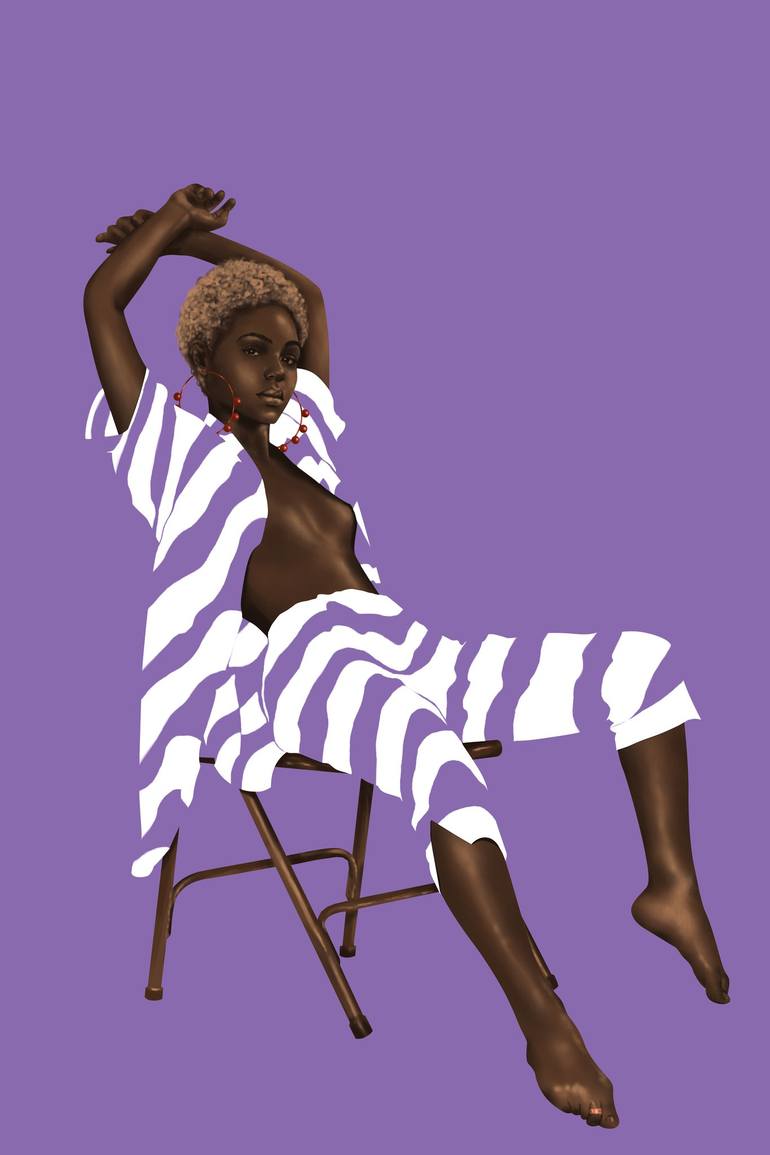 Original Portraiture Women Mixed Media by Donald Okudu