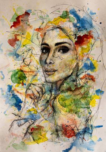 Original Abstract Women Paintings by Alejandro Lopez