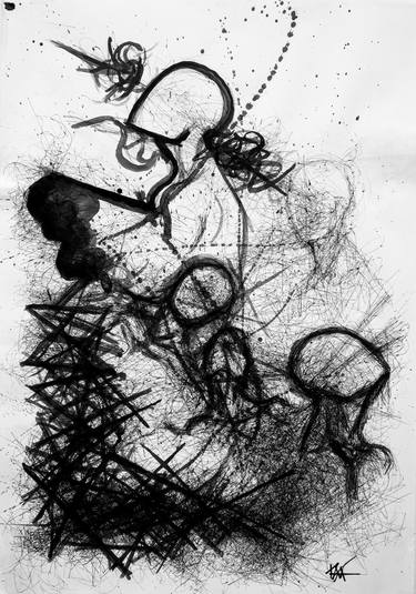 Original Expressionism Abstract Drawings by Alejandro Lopez
