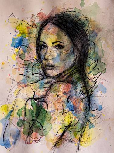Original Abstract Women Painting by Alejandro Lopez
