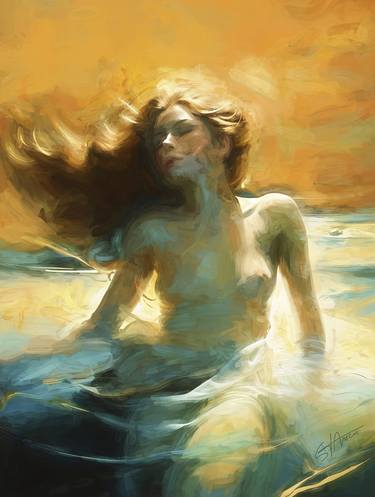 Original Figurative Women Mixed Media by Ciprian-Florin Stancu