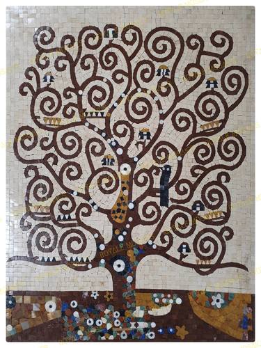 30"x24" Marble Mosaic Gustav Klimt Tree of Life Stoclet Frieze thumb