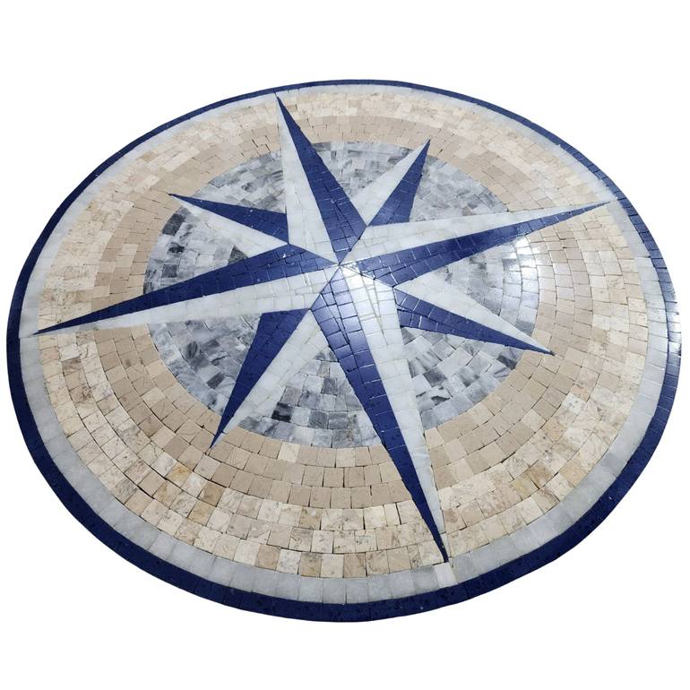 Original Compass Interiors Mixed Media by Royale Mosaics
