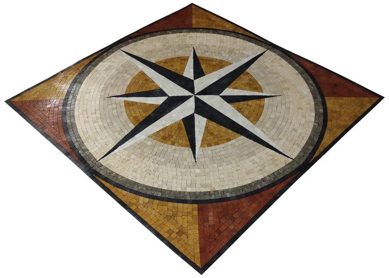 Original Compass Wall Mixed Media by Royale Mosaics