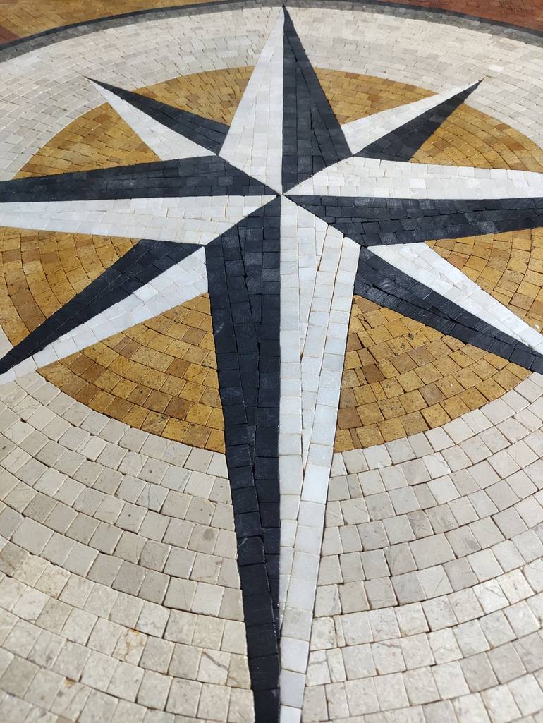 Original Compass Wall Mixed Media by Royale Mosaics