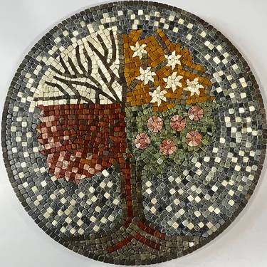 24" Tree Of Life Marble Mosaic Handmade Artwork For Wall Decor thumb