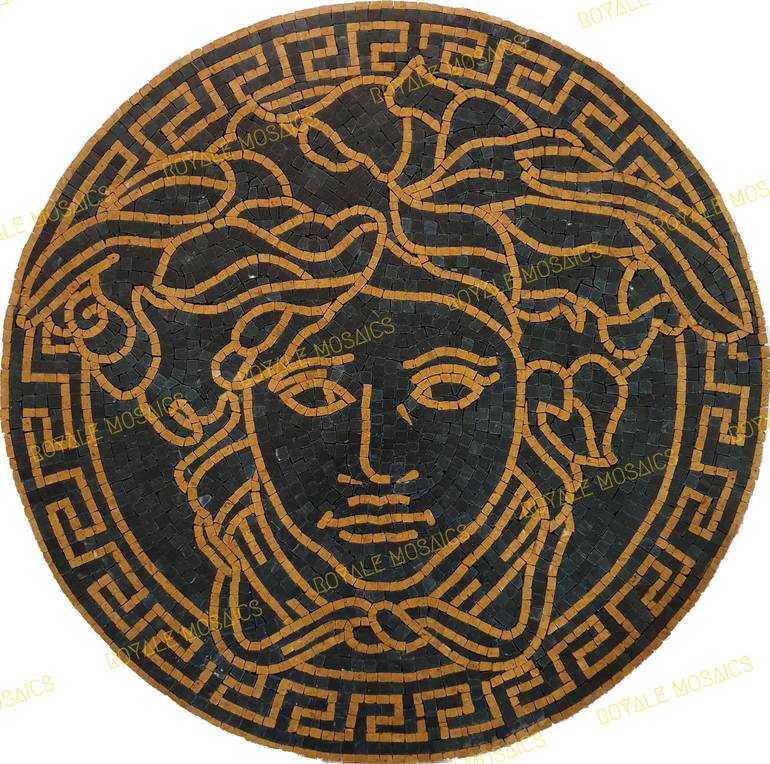 Original Versace Classical Mythology Mixed Media by Royale Mosaics
