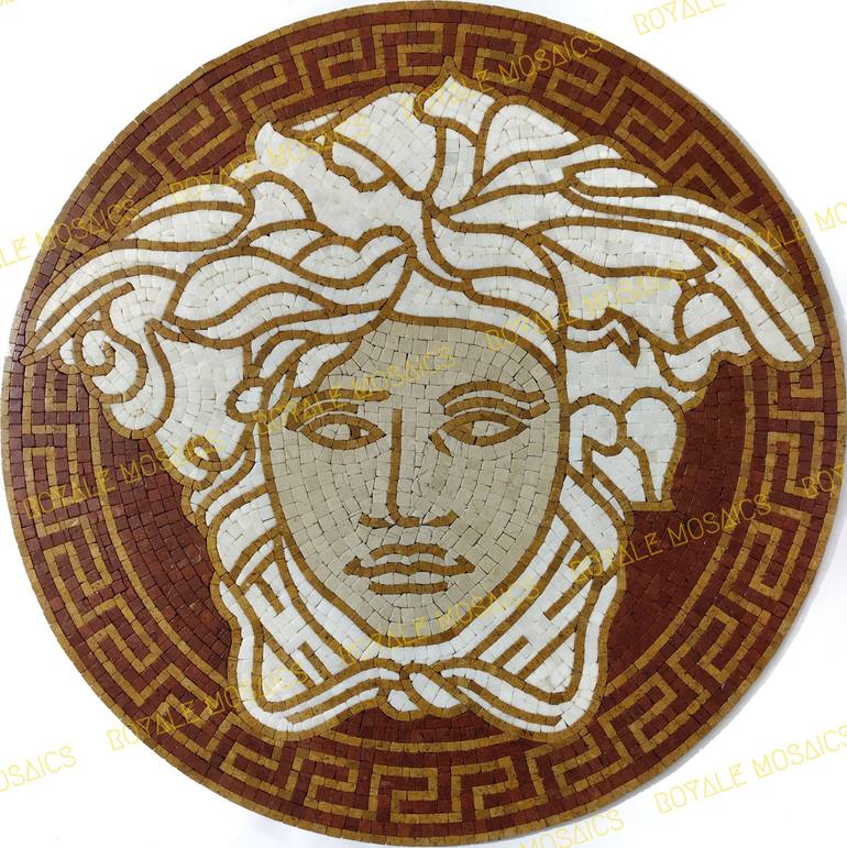 36 Versace Medusa Marble Mosaic Handmade Greek Border Artwork Sculpture by  Royale Mosaics