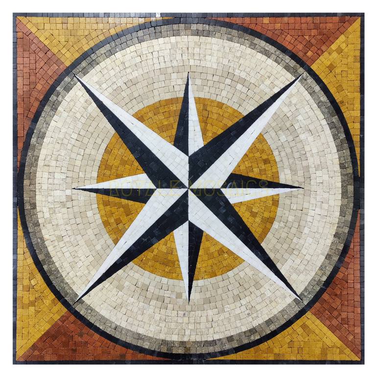 Original Compass Geometric Installation by Royale Mosaics