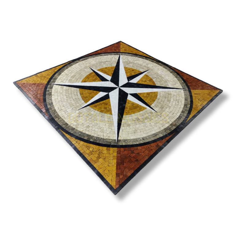 Original Compass Geometric Installation by Royale Mosaics