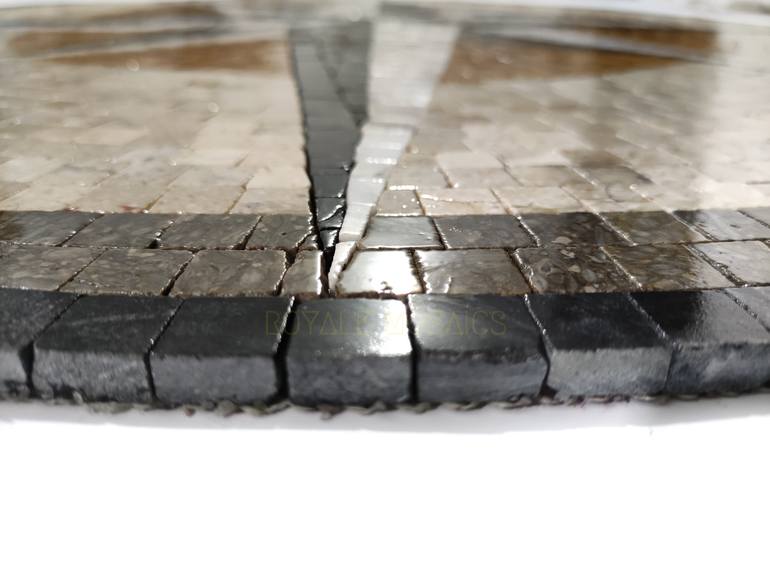 Original Art Deco Geometric Sculpture by Royale Mosaics