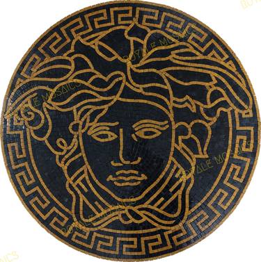 36" Versace medusa marble mosaic medallion handmade versachi V2 thumb