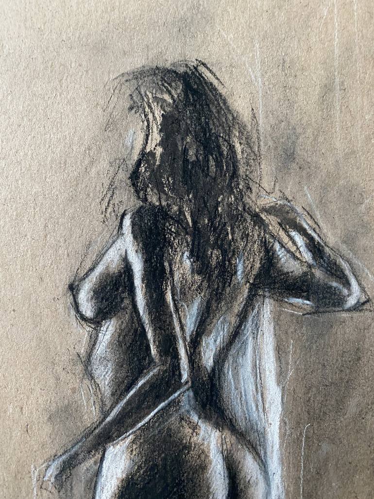 Original Expressionism Nude Drawing by Elvira Sultanova