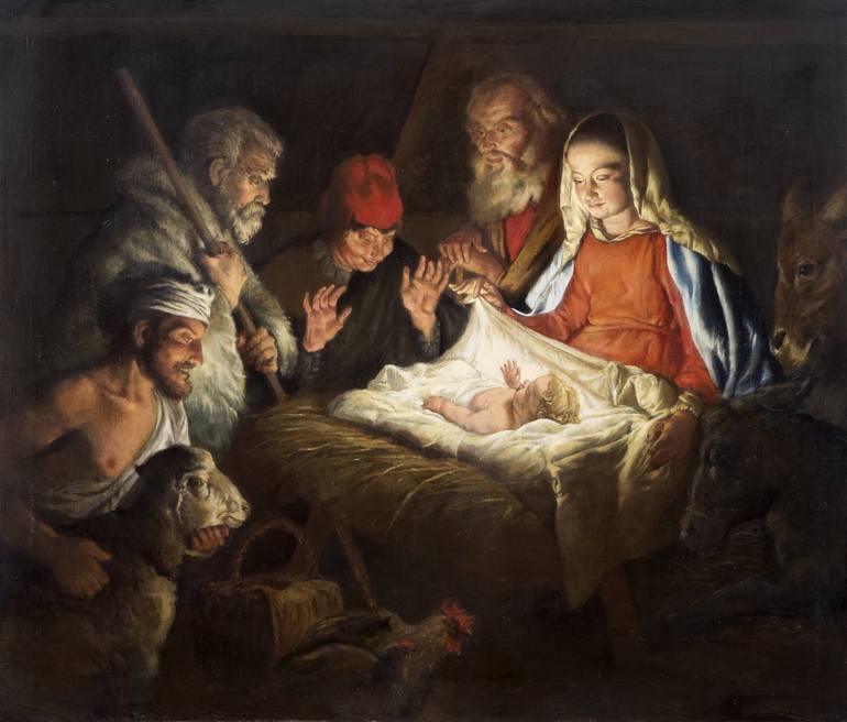 Nativity, inspired by Matthias Stomer Painting by Nicola Ancona | Saatchi  Art