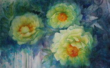 Original Art Deco Floral Paintings by Анна Добродий