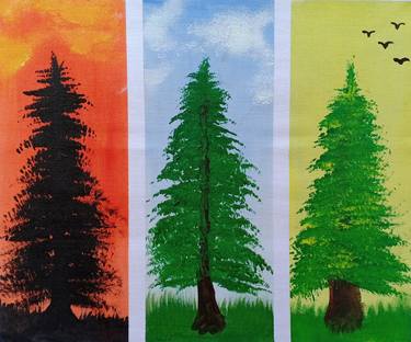 Print of Tree Paintings by Tayyab Shafique