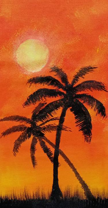 Palm trees with sunset thumb
