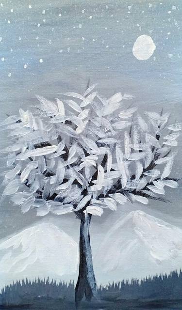 Snow tree with acrylic thumb