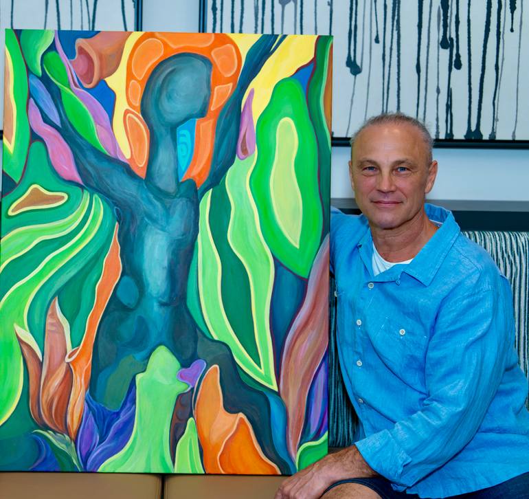 Original Art Deco Abstract Painting by Sergey Eremin