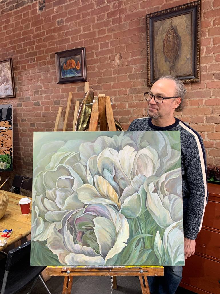 Original Impressionism Floral Painting by Sergey Eremin