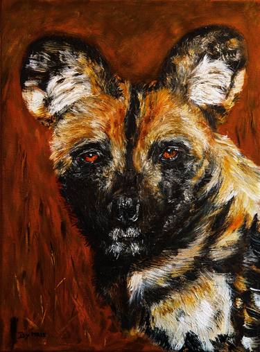 African painted dog portrait thumb
