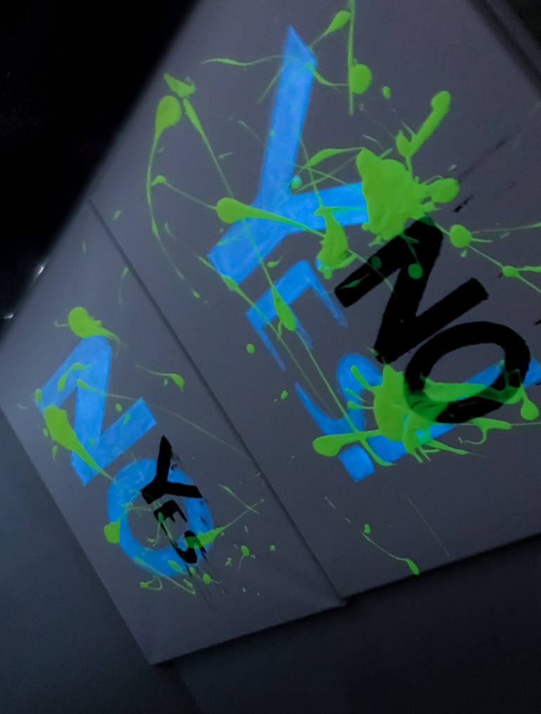 Original Abstract Typography Painting by Julia Kosterova