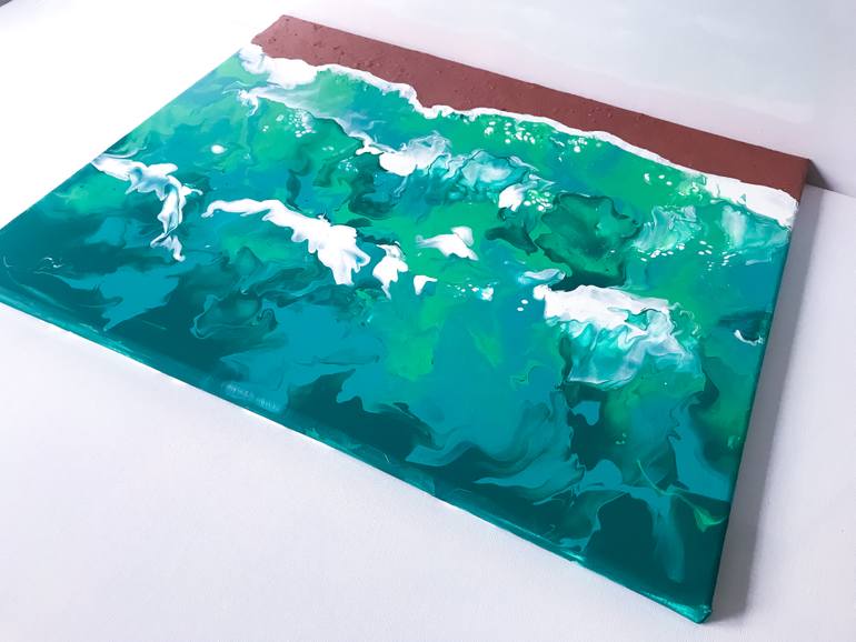 Original Abstract Beach Painting by Julia Kosterova