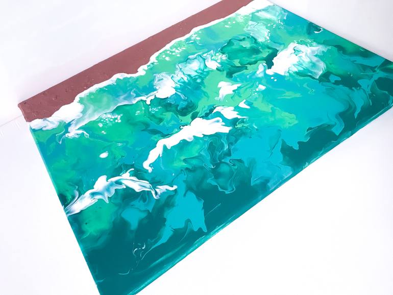 Original Abstract Beach Painting by Julia Kosterova