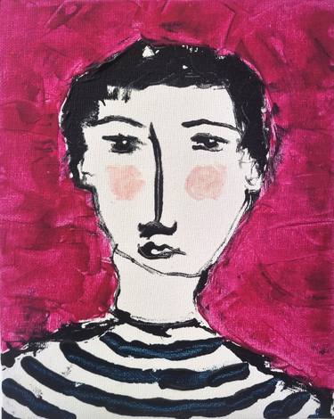 Original Abstract People Painting by Karen Thompson