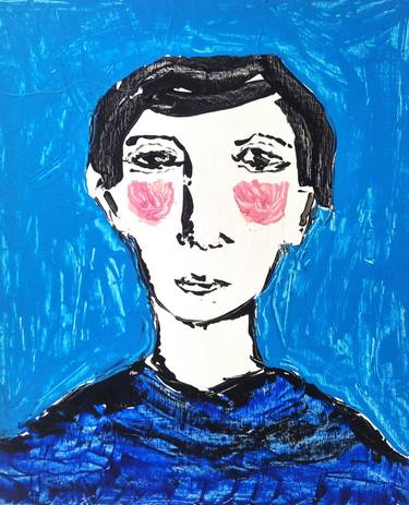 Original Abstract People Painting by Karen Thompson