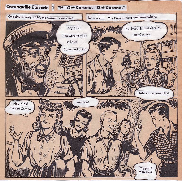 Original Conceptual Comics Collage by Matthew Rose