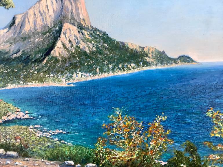 Original Art Deco Seascape Painting by Antonina Dunaeva