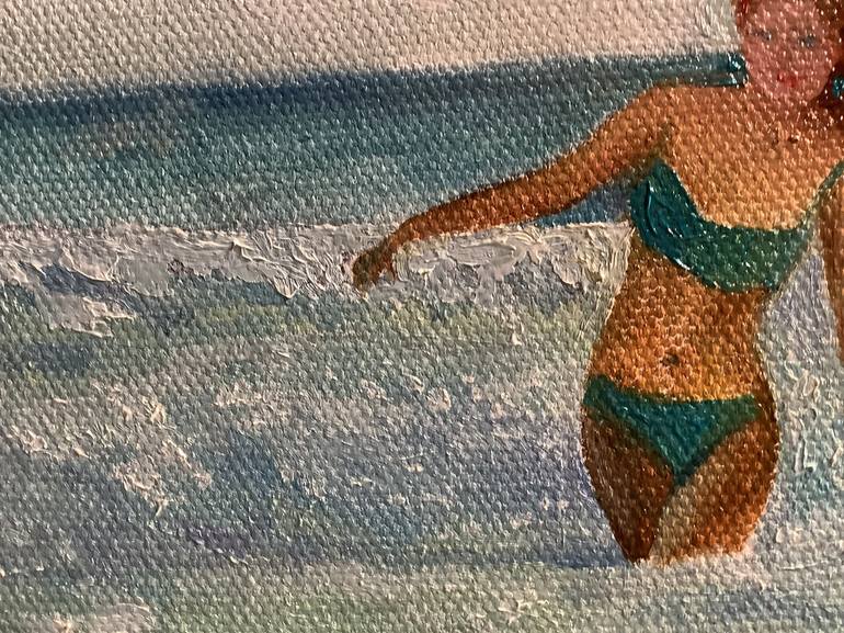 Original Art Deco Seascape Painting by Antonina Dunaeva