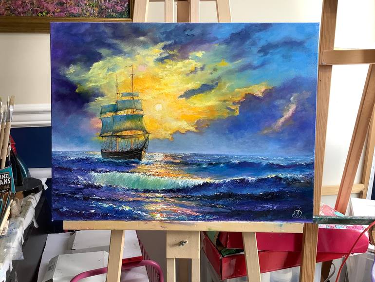 Original Impressionism Seascape Painting by Antonina Dunaeva