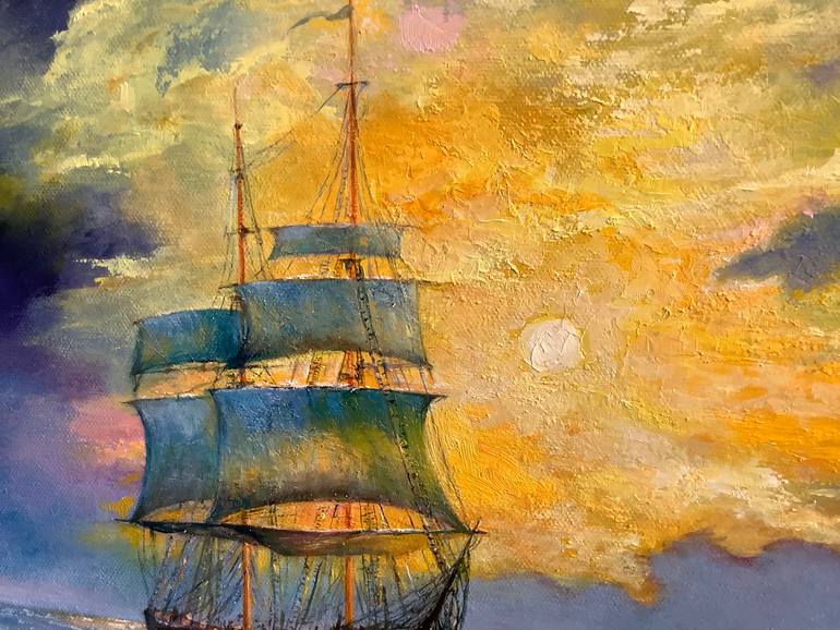 Original Impressionism Seascape Painting by Antonina Dunaeva