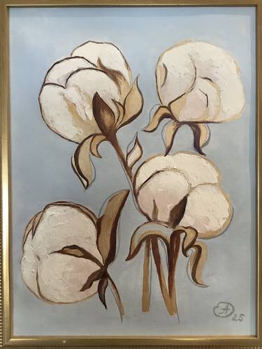 Original Art Deco Floral Painting by Antonina Dunaeva