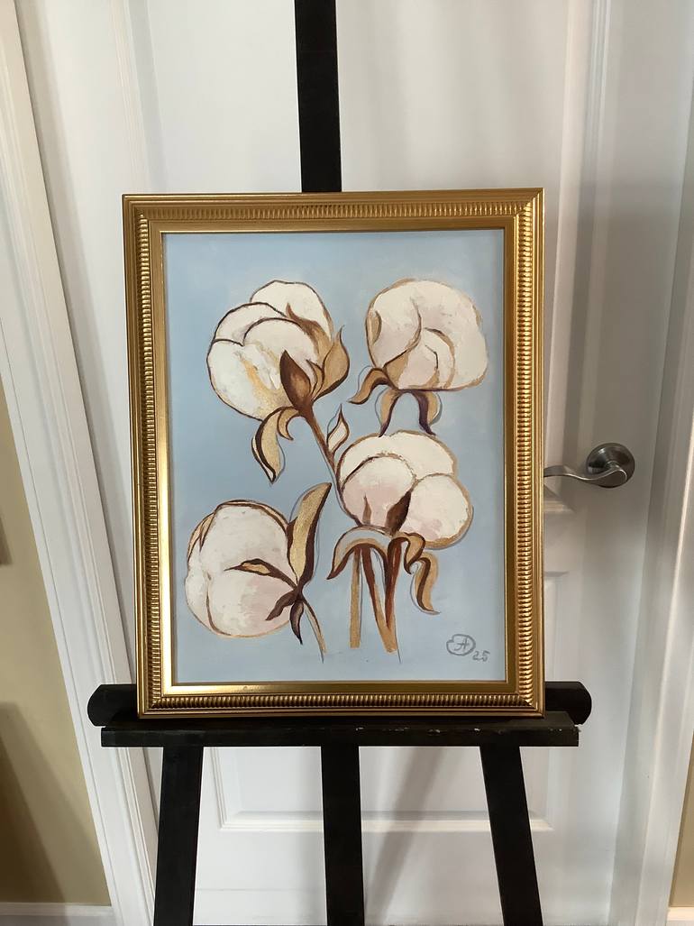 Original Art Deco Floral Painting by Antonina Dunaeva