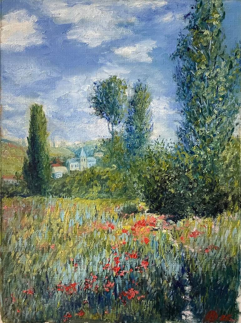 Original Impressionism Landscape Painting by Antonina Dunaeva