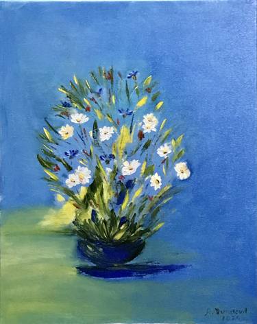 Flowers on blue thumb