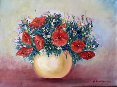 Original Fine Art Floral Paintings by Antonina Dunaeva