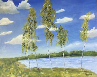 Original Art Deco Landscape Paintings by Antonina Dunaeva