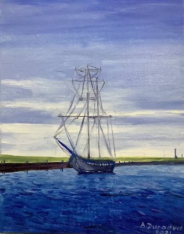 Original Sailboat Paintings by Antonina Dunaeva