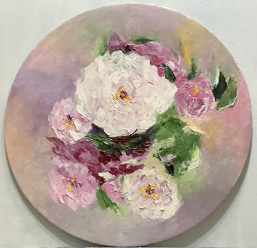 Roses Abstract Original Painting Oil12" By Antonina Dunaeva thumb