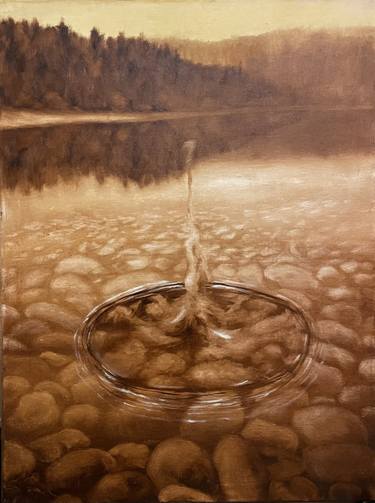 Autumn Splash Landscape Original Painting in Oil 18x24inc thumb