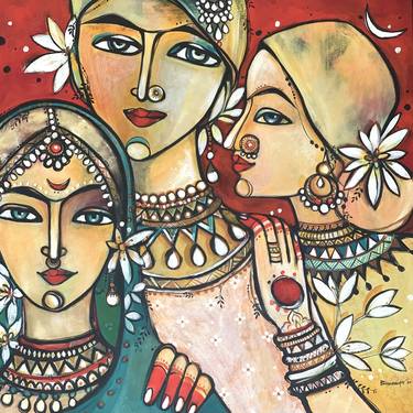 Print of Women Paintings by Biswarupa Mohanty