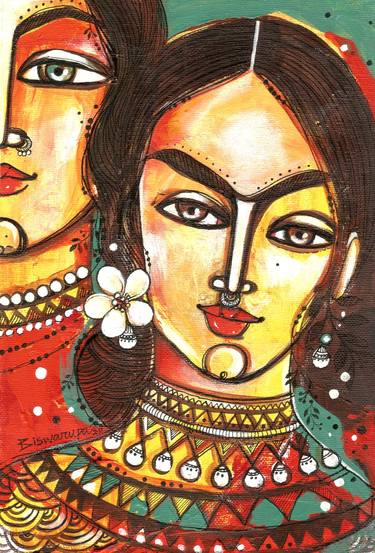 Print of Figurative Women Paintings by Biswarupa Mohanty